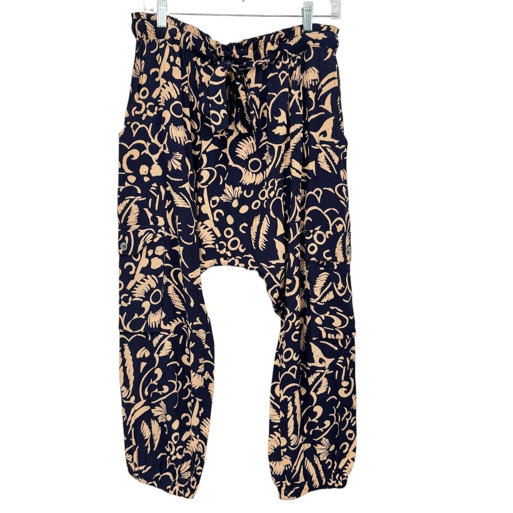Hei Hei Anthropologie Drop Crotch Harem Pants Women M Blue Resort Travel Comfort